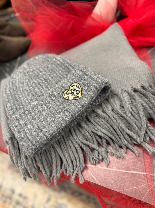 Set sciarpa cappellino grigio Memoire