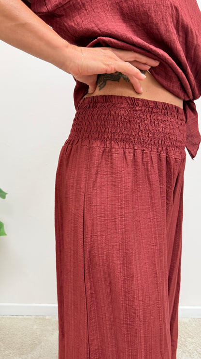 Pantaloni palazzo Extasy vino