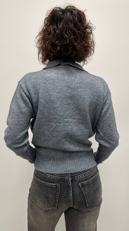 Polo con Strass Extasy Grigio
