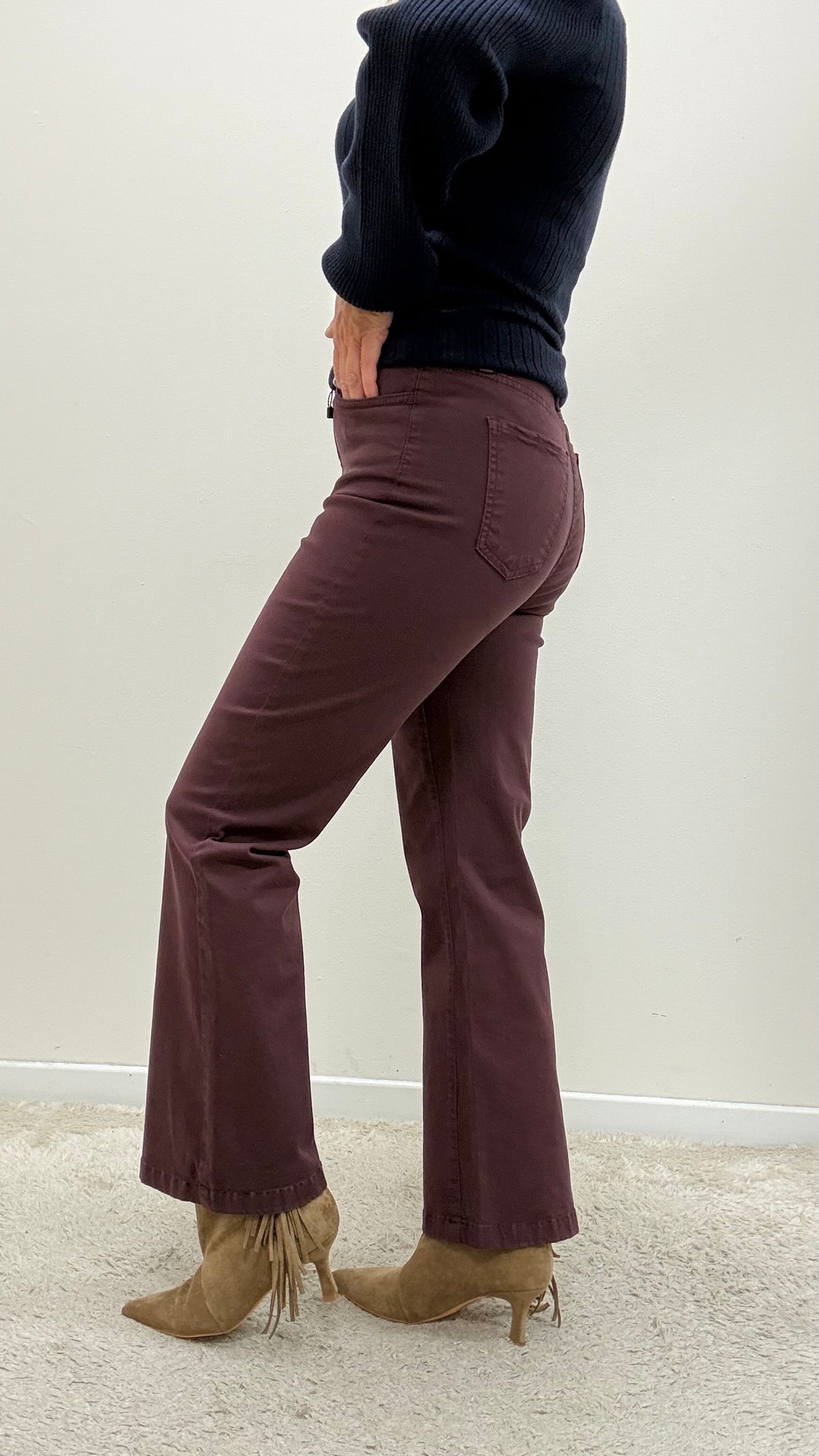 Pantaloni a trombetta Extasy bordeaux