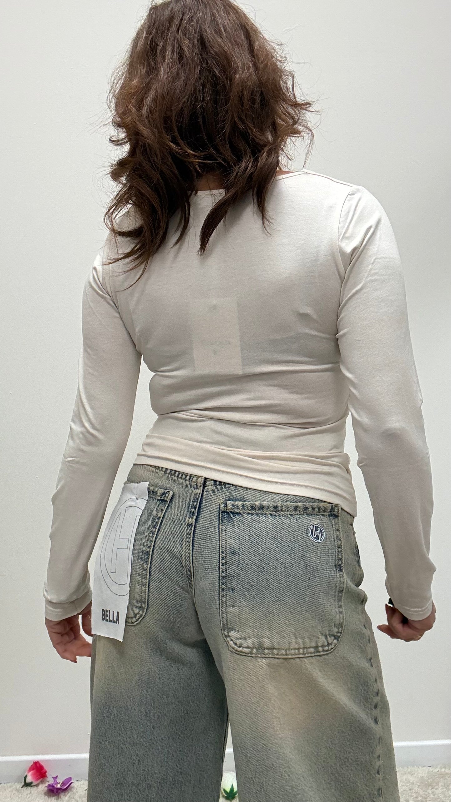 Maglia basica scollo quadrato Susy Mix burro