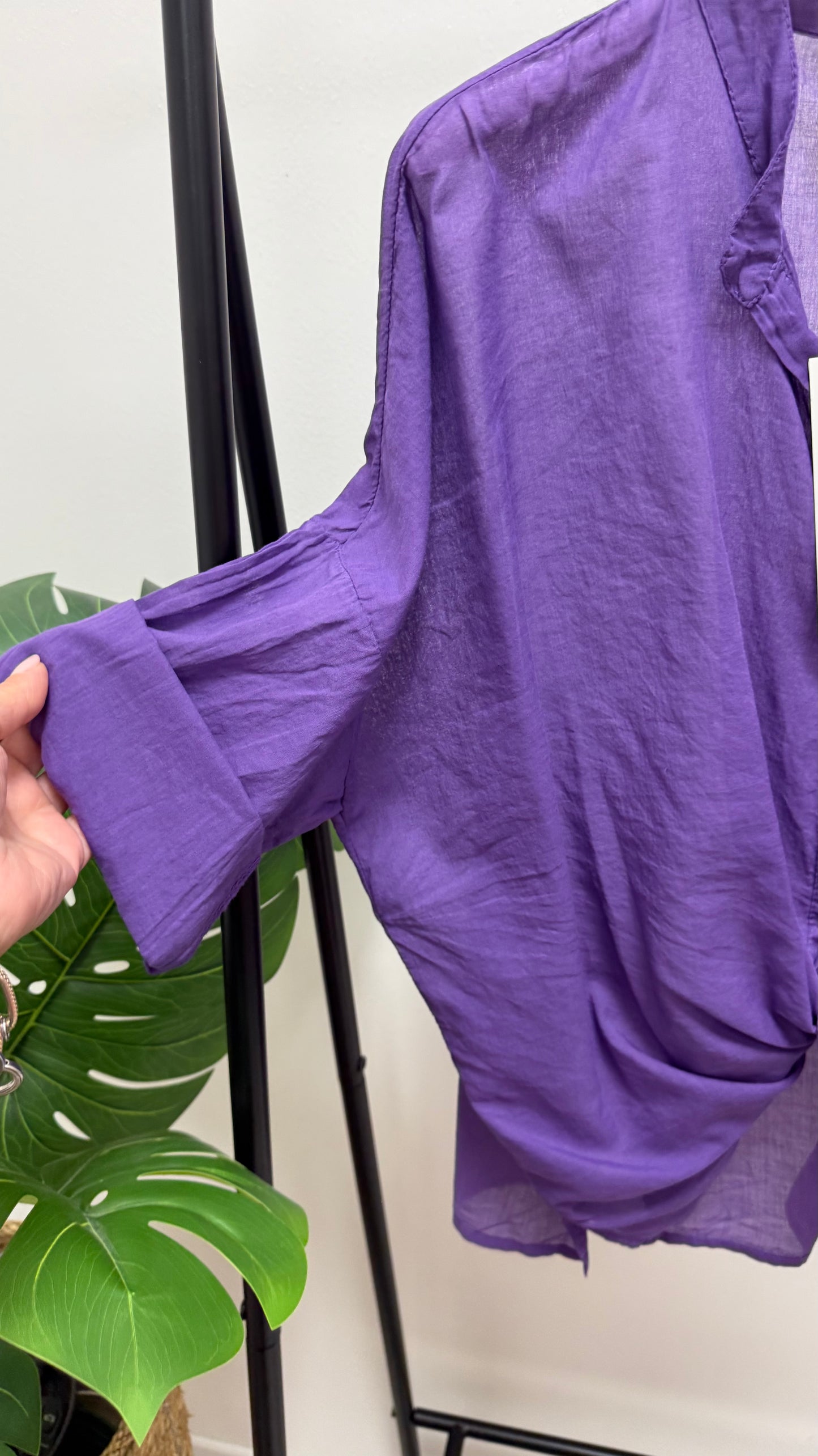 Camicia Mussola di Cotone Viola HaveOne