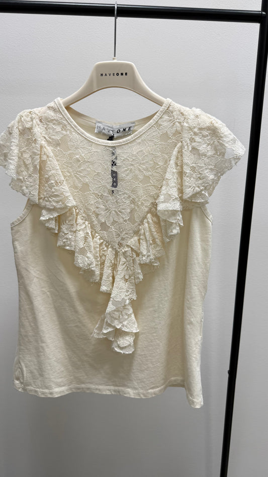 T-shirt Rouches in pizzo Haveone