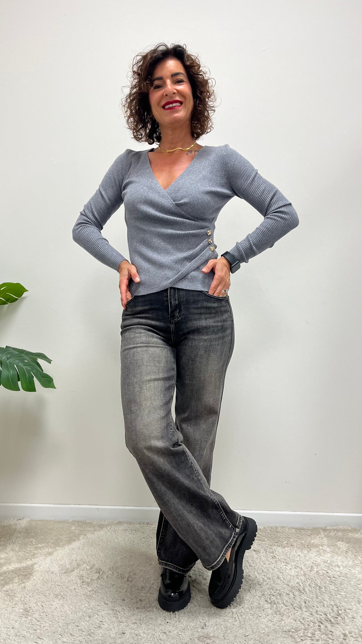 Jeans dritto grigio Extasy art.SA7663