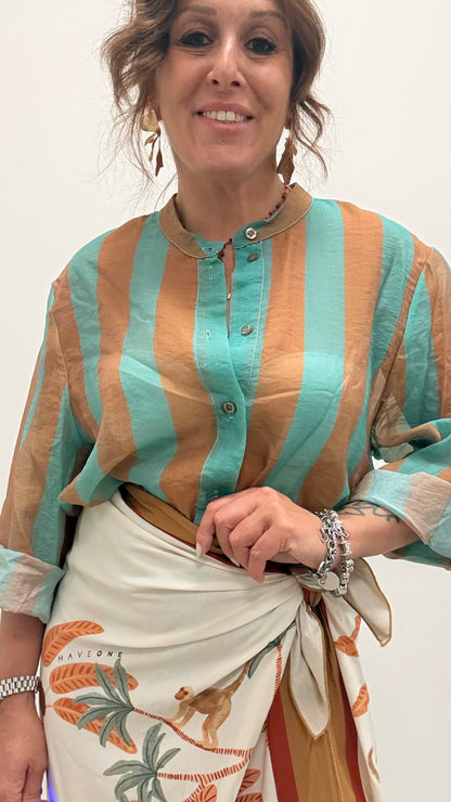 Camicia Riga tiffany e tabacco HaveOne Art.CSV-Q422