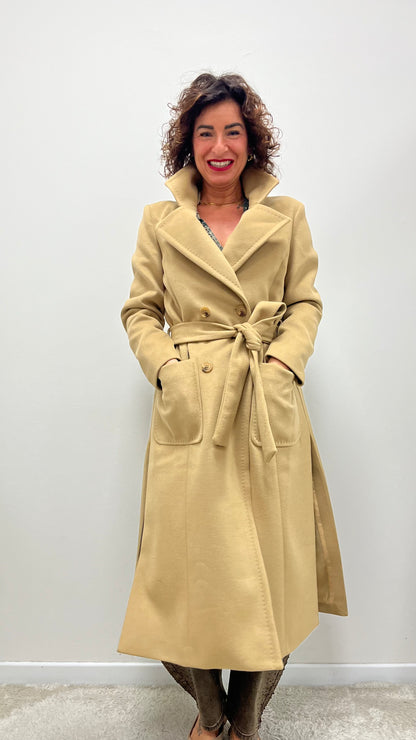Cappotto Vestaglia con Spacco Laterale Extasy Cammello