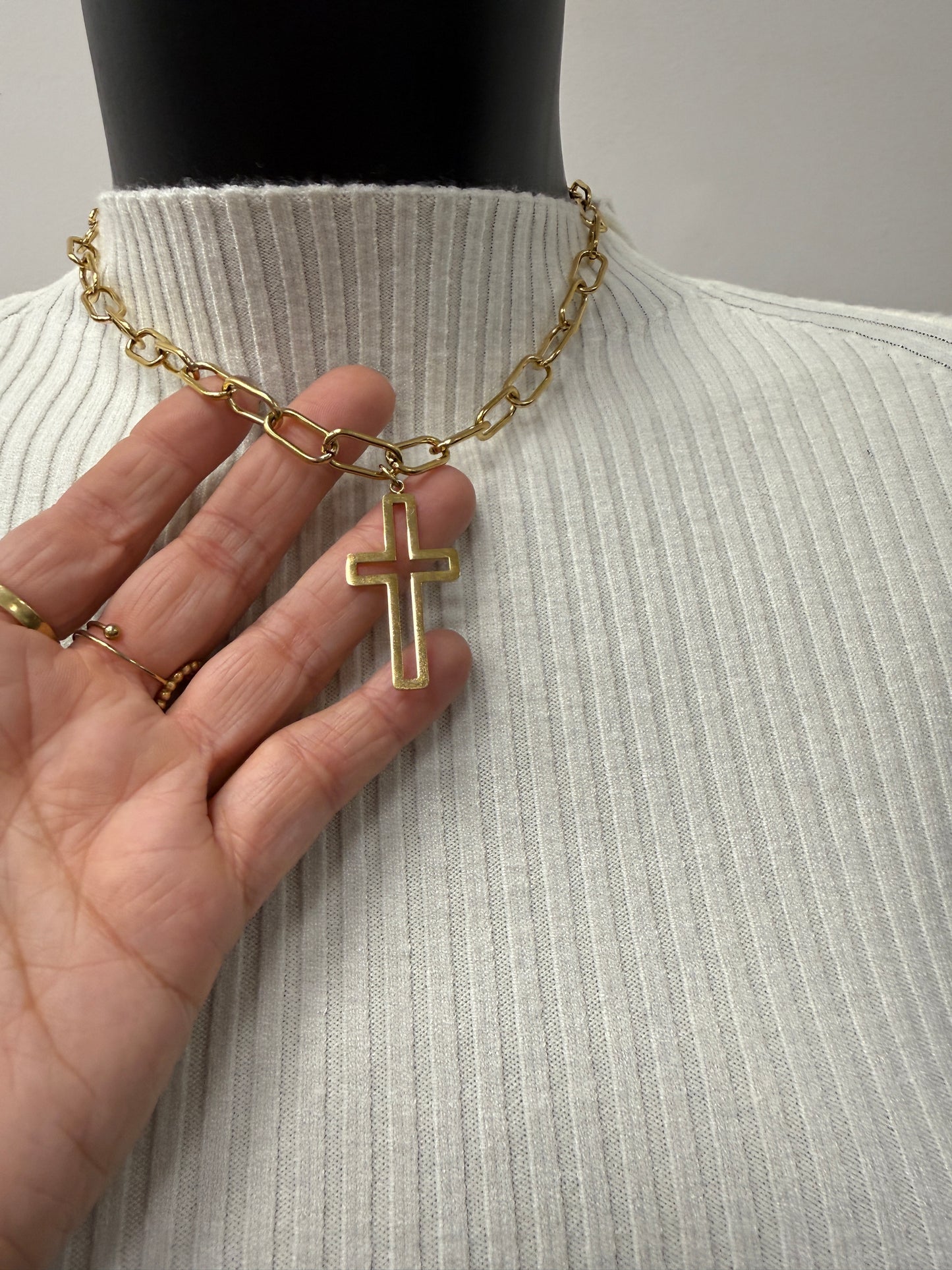 Collana catena con croce Memoire