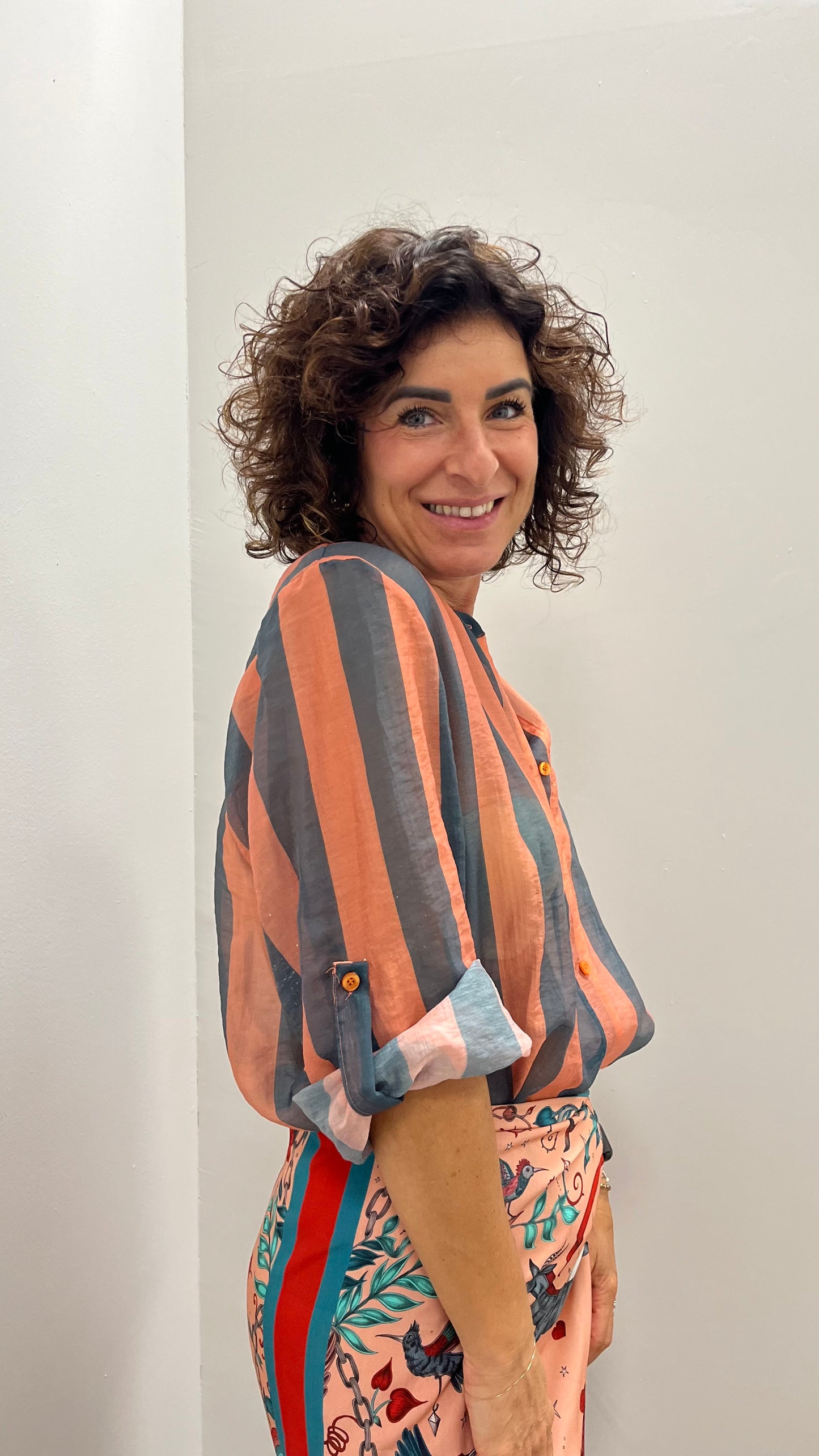 Camicia Riga Verde e Rosa HaveOne Art.CSV-Q422