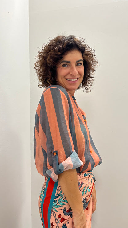 Camicia Riga Verde e Rosa HaveOne Art.CSV-Q422