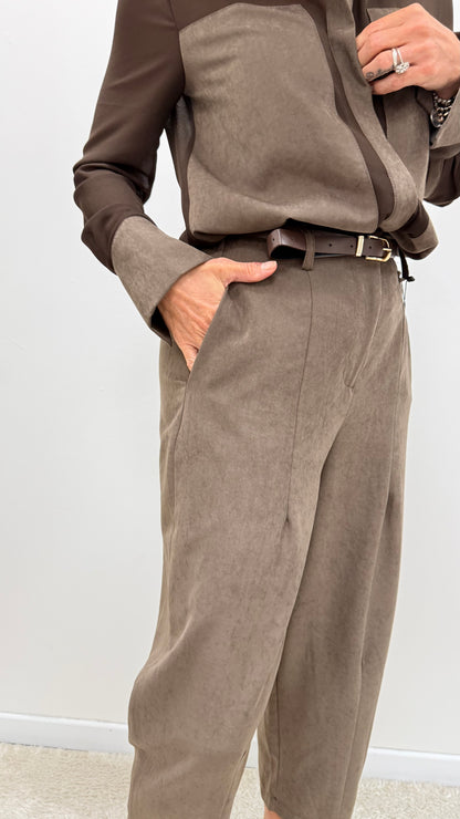 Pantaloni balloon effetto scamosciato Extasy