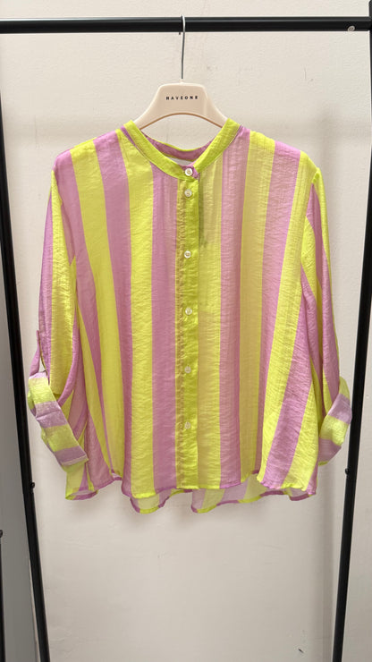 Camicia Riga verde e lilla HaveOne Art.CVS-Q422