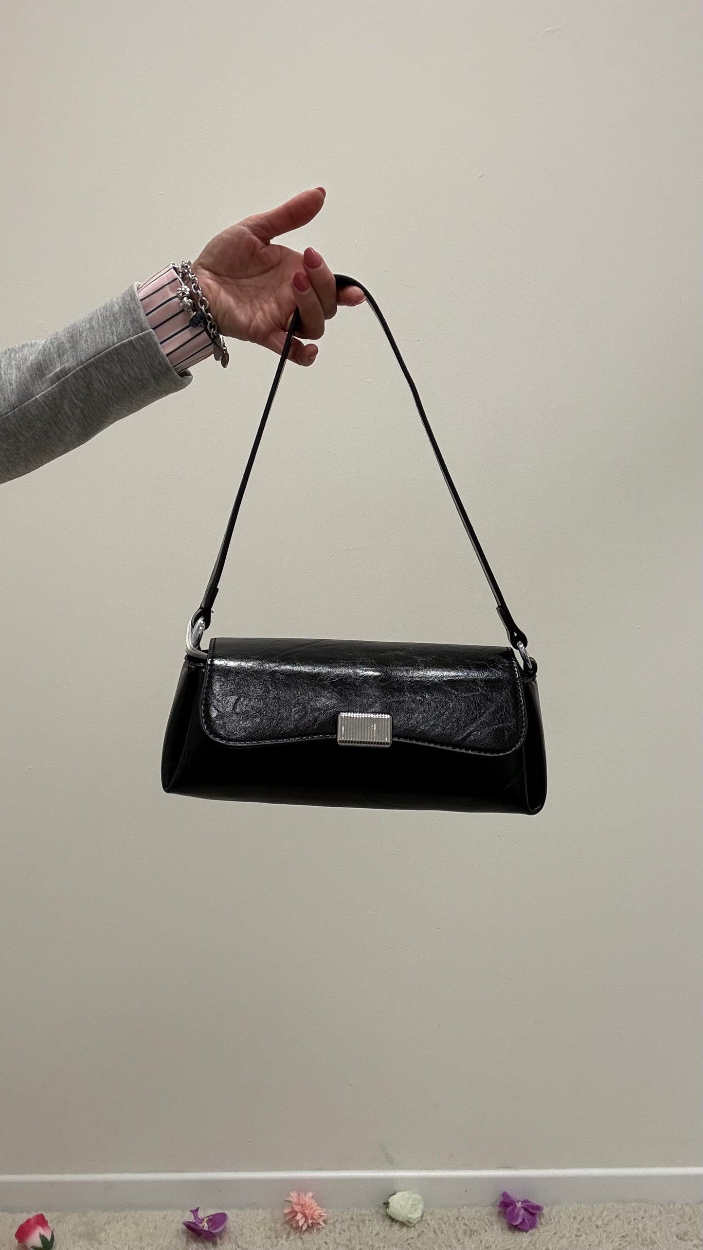 Borsa baguette ecopelle semilucida Memoire