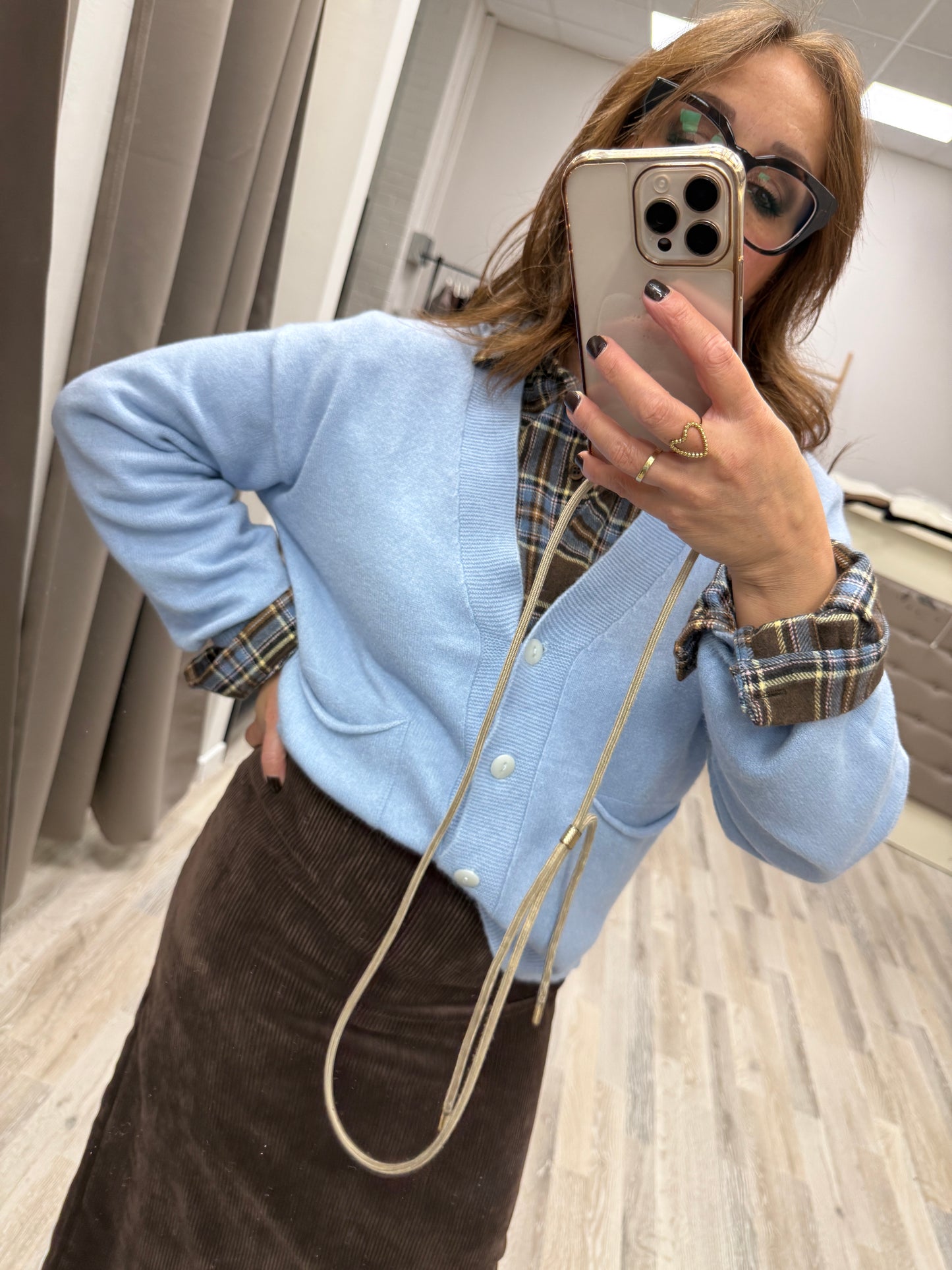 Cardigan dritto viscosa rasata con taschine Haveone