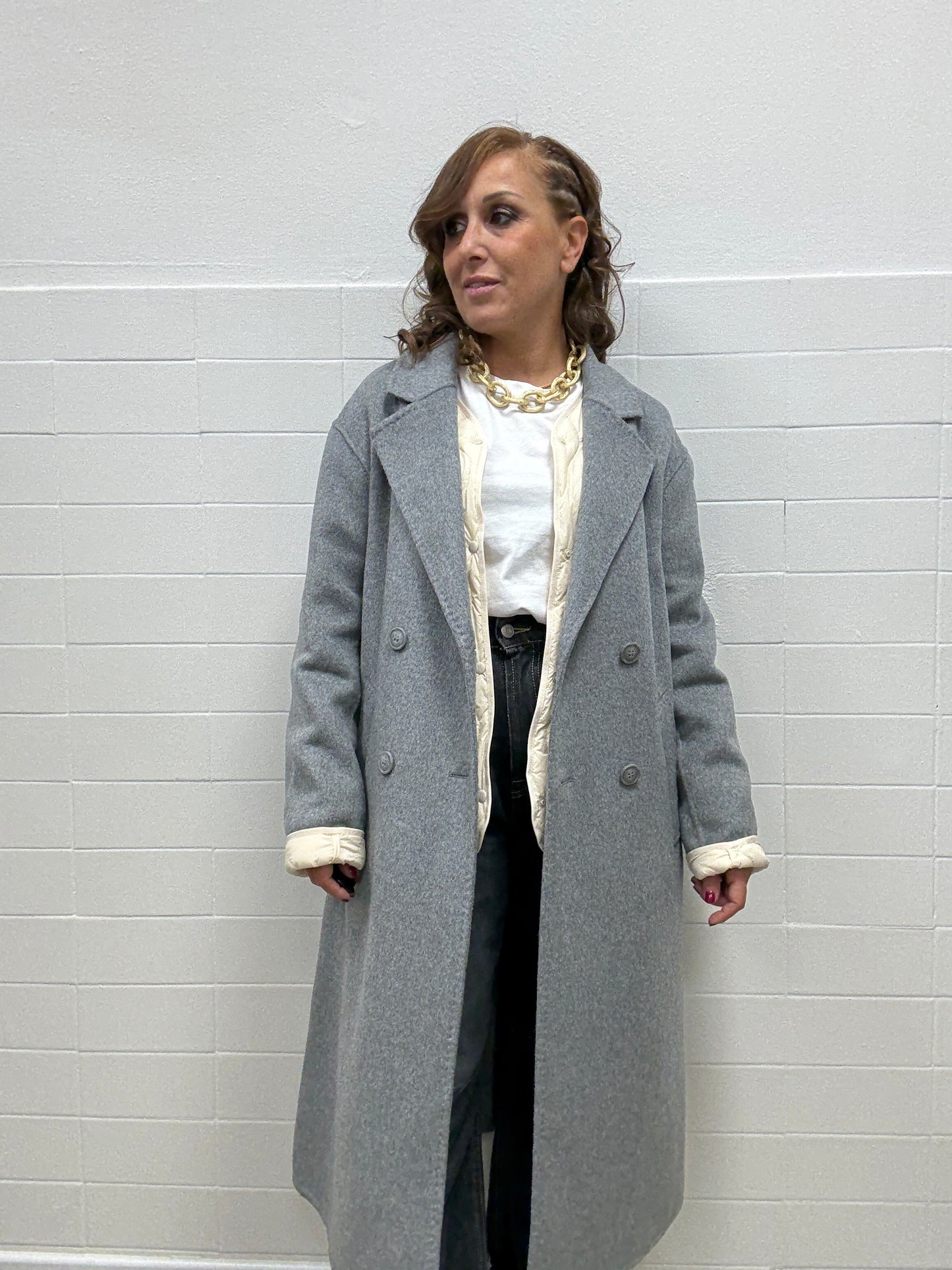 Cappotto Hand Made Haveone grigio fumo