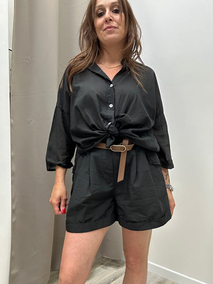 HaveOne Camicia mussola Nera