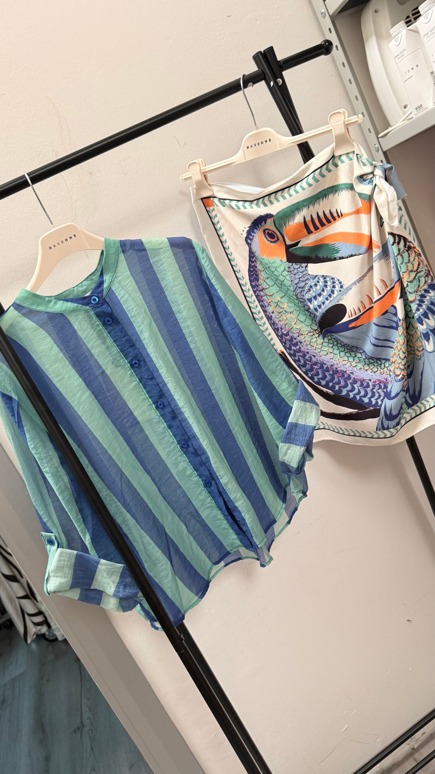 Camicia Riga Blu Royal e tiffany HaveOne Art.CVS-Q422