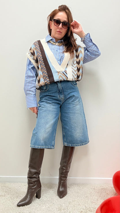 Bermuda jeans lavaggio medio Haveone