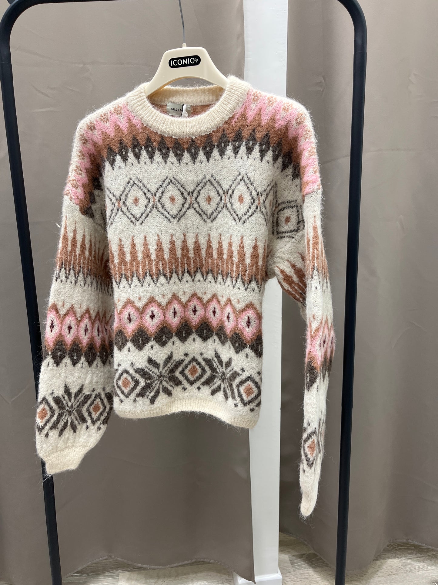 Maglia Jacquard Burro Susy Mix