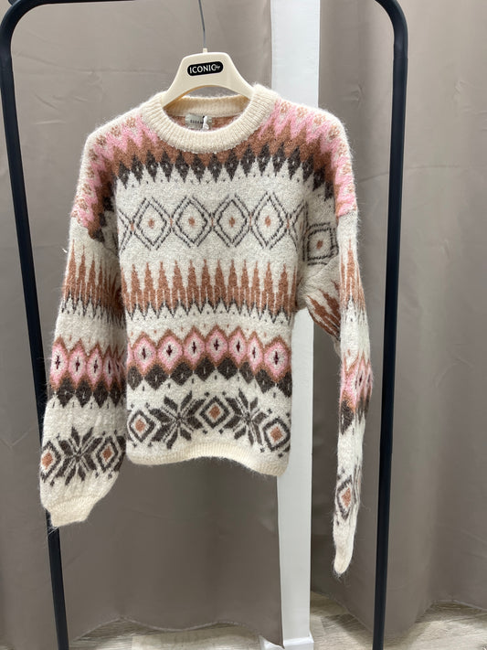 Maglia Jacquard Burro Susy Mix