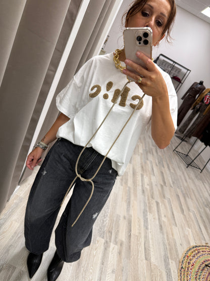 T-shirt Chic Susy Mix Bianco