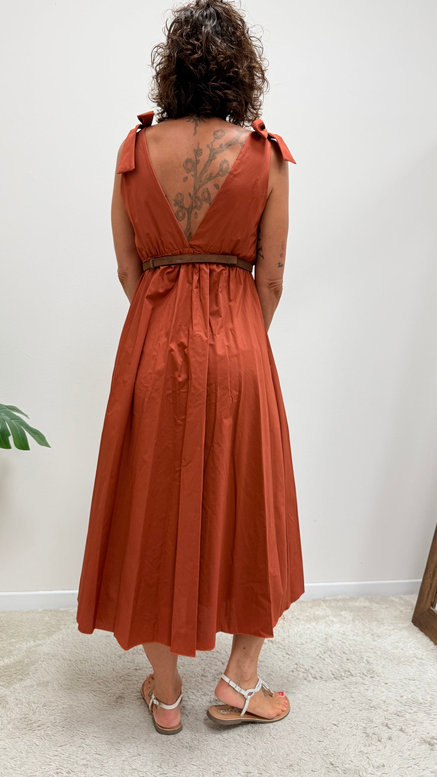 Abito impero cotone Extasy arancio