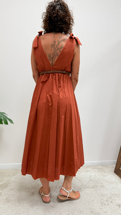 Abito impero cotone Extasy arancio