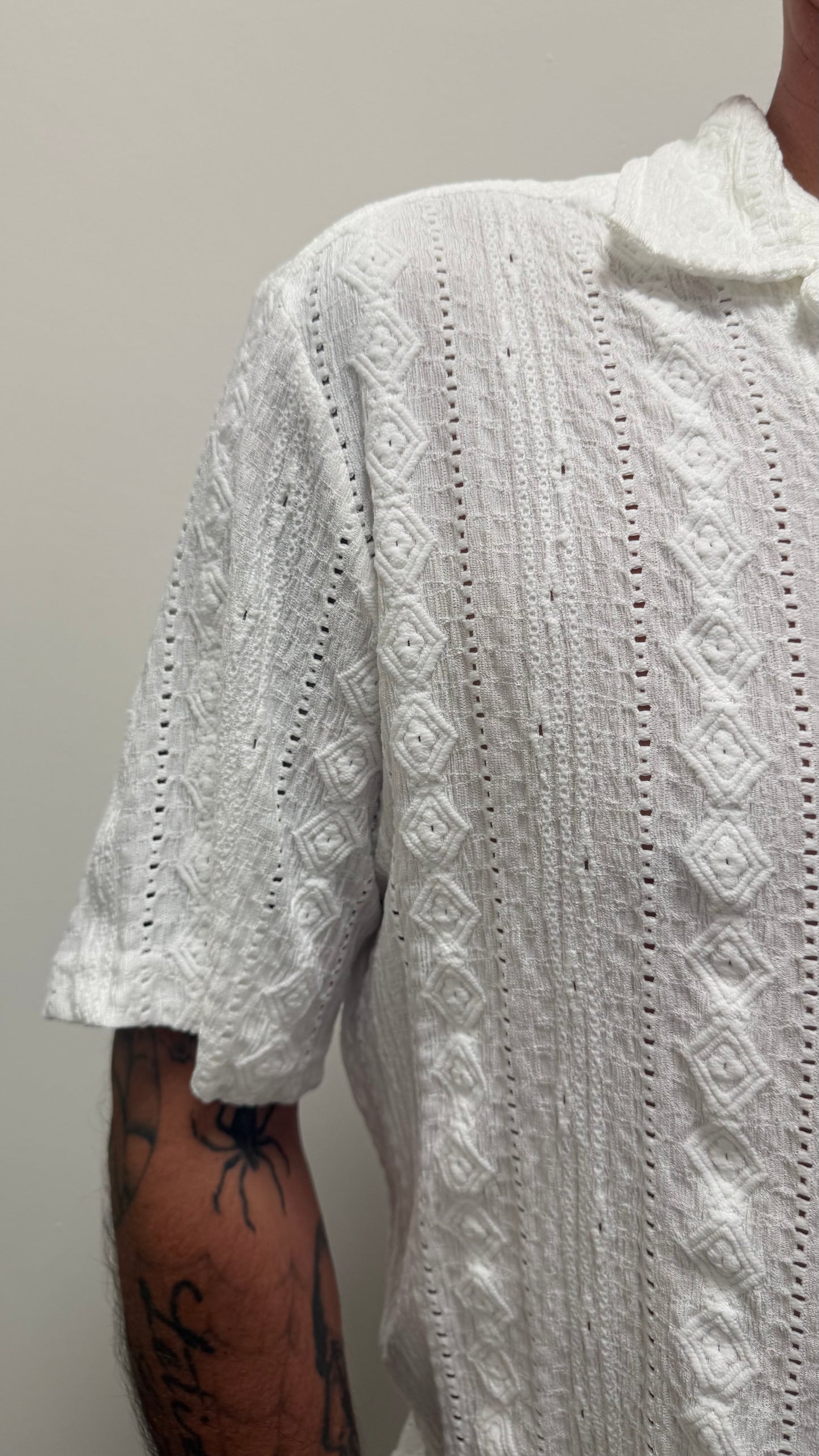 Camicia Traforata Lavorata Bianca Imperial