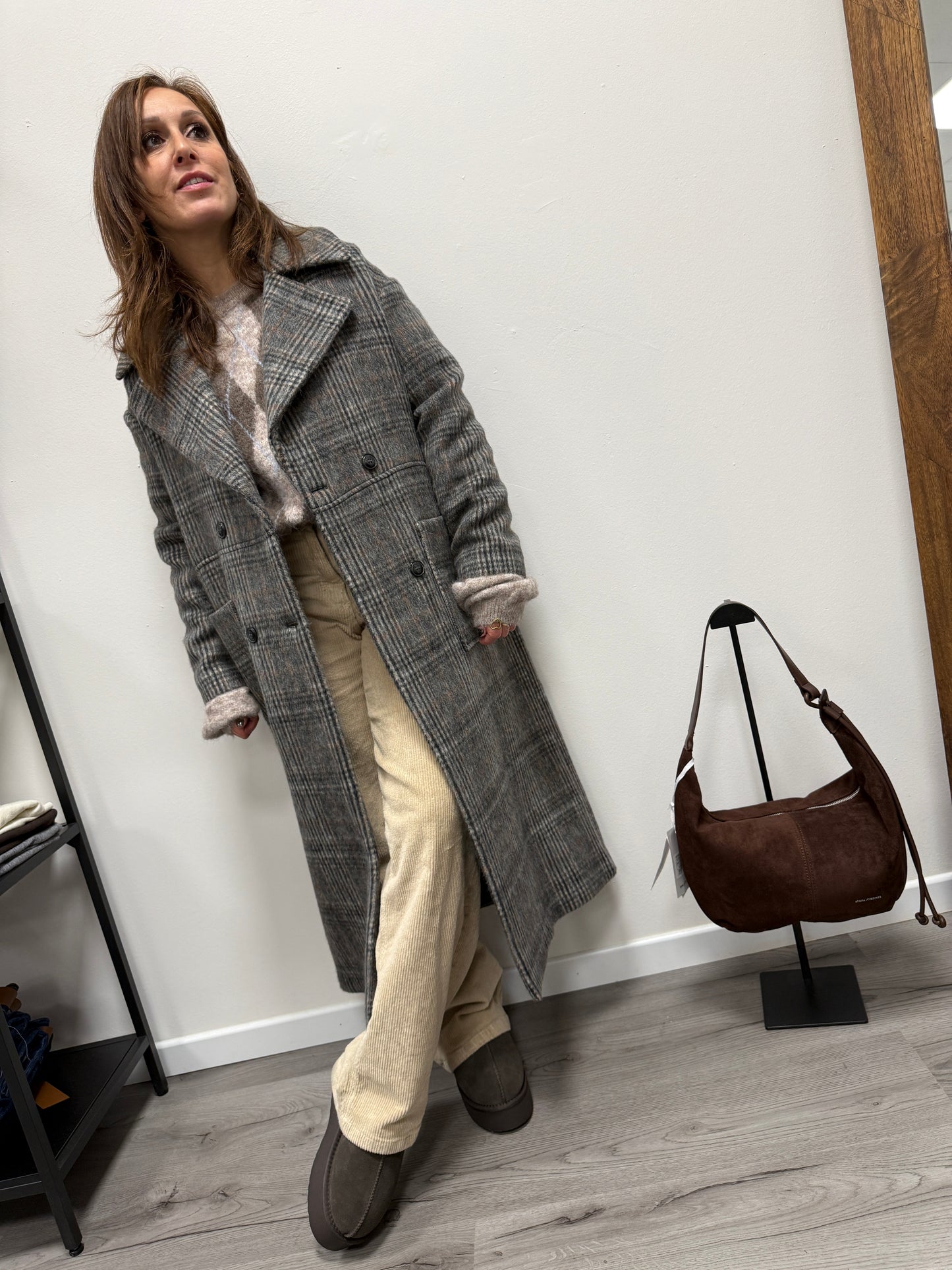 Cappotto Principe di Galles Over Grigio HaveOne