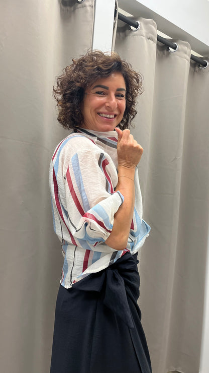 Camicia in Lyocell Righe Motel