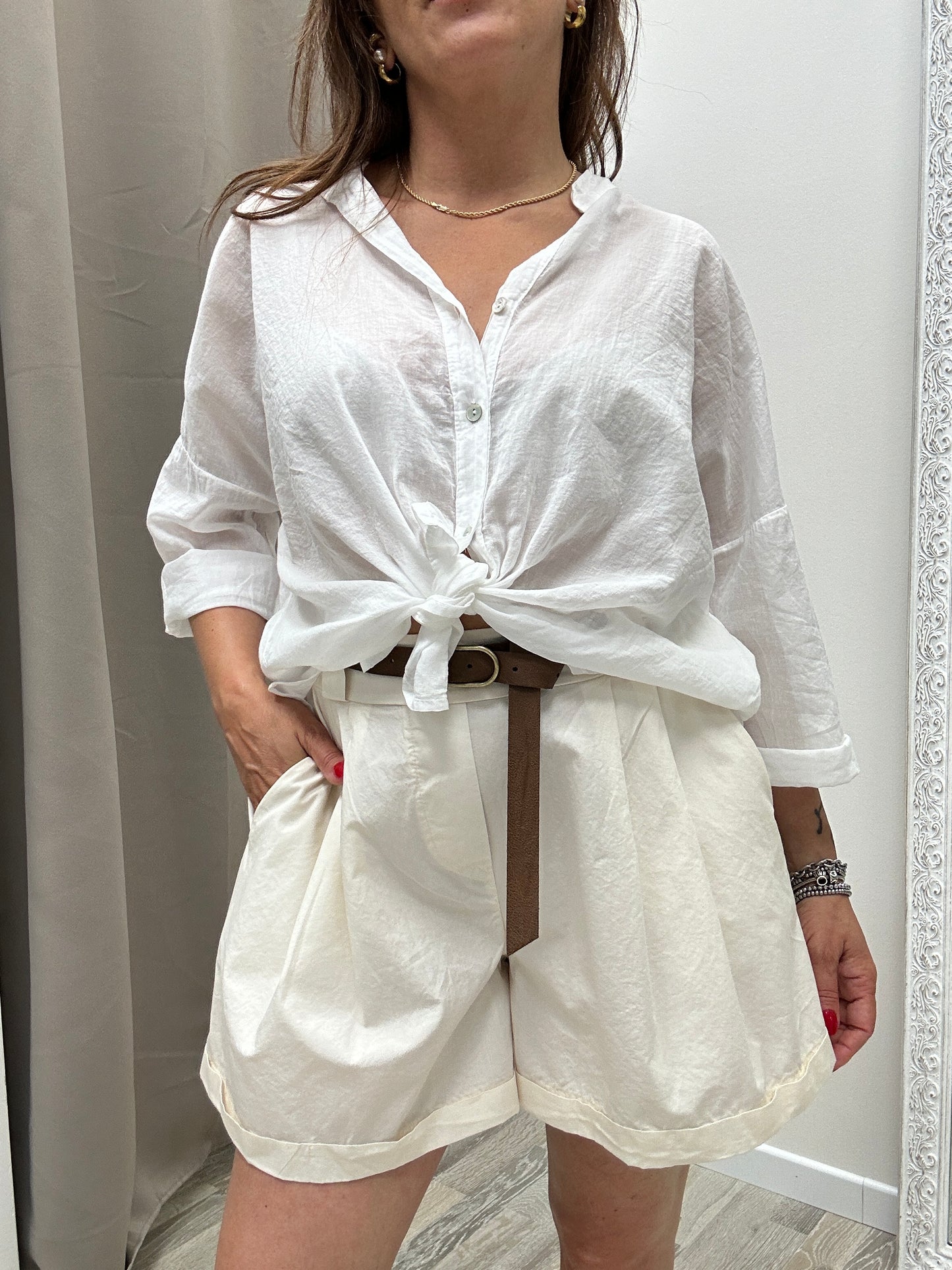 HaveOne Camicia mussola Bianca