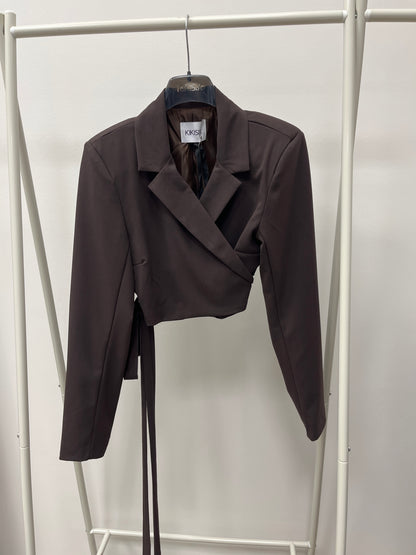 Kiki Six Giacca Crop Incrociata con Laccio Moro