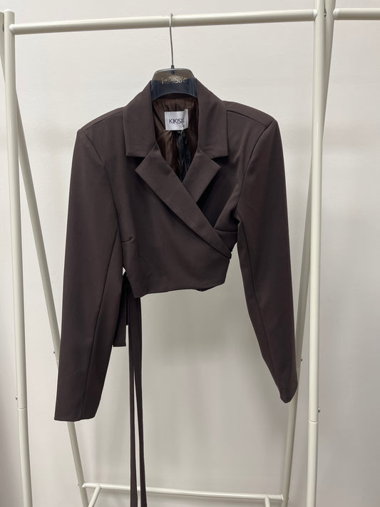 Kiki Six Giacca Crop Incrociata con Laccio Moro