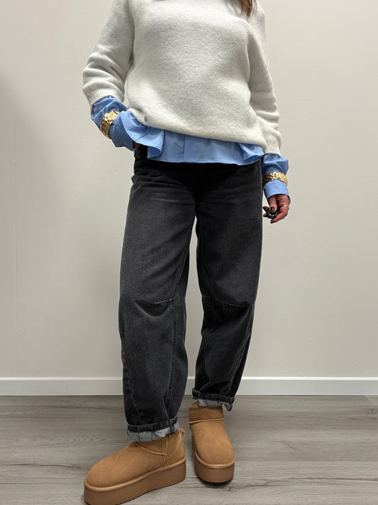 Jeans baloon grigio PLEASE