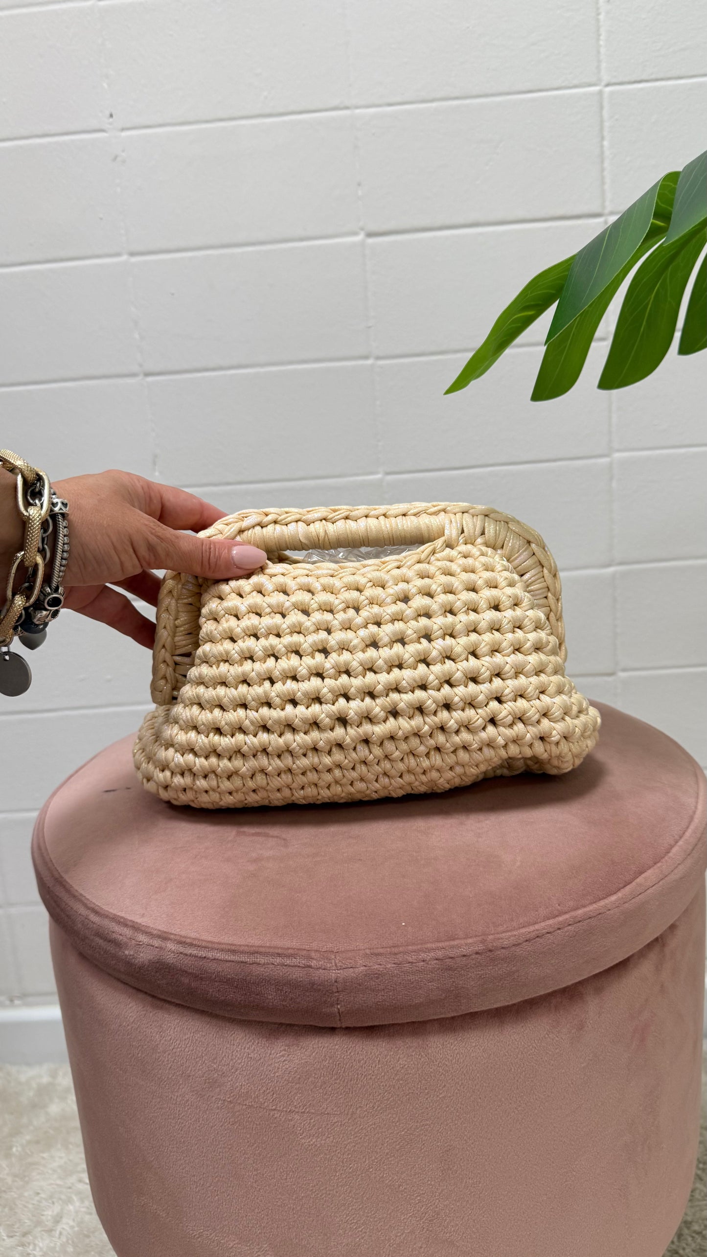 Borsa HAND MADE tricot burro cangiante Memoire