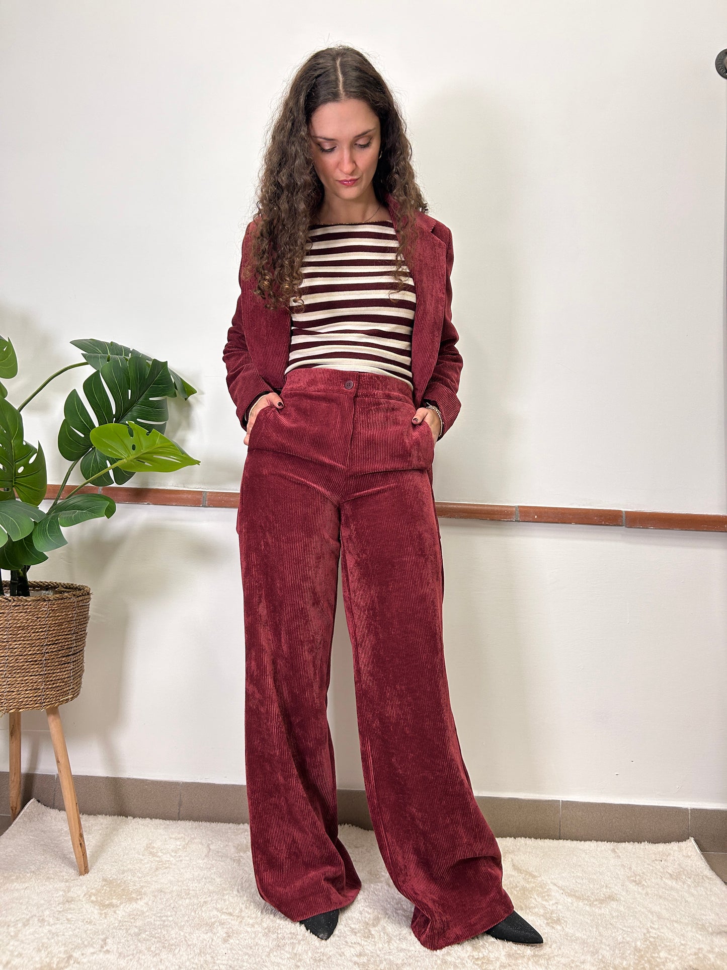 Susy mix corduroy palazzo pants