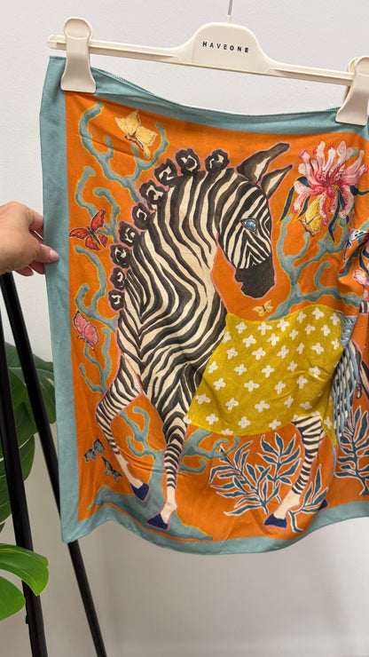 Gonna pareo corta zebra arancio Haveone