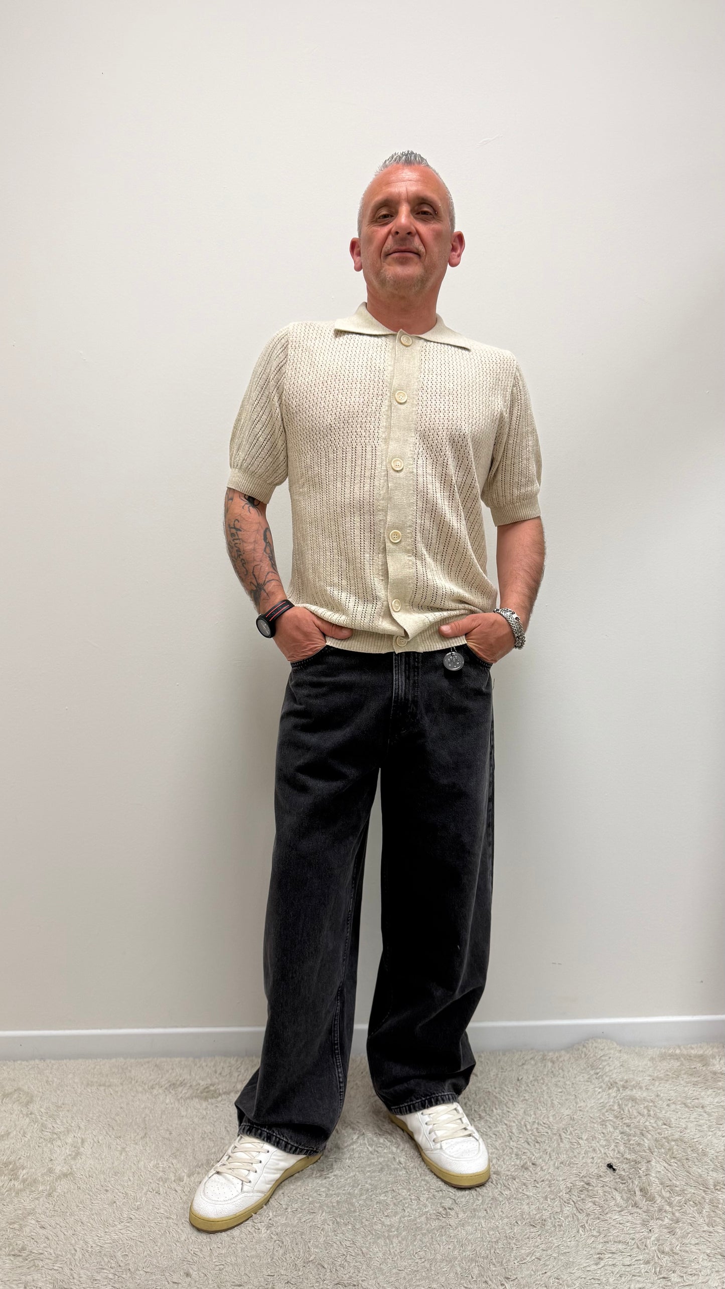Jeans Baggy Nero Slavato Imperial