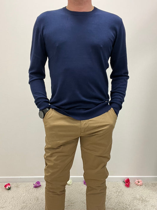 Maglia Girocollo Gianni Lupo Blu Navy