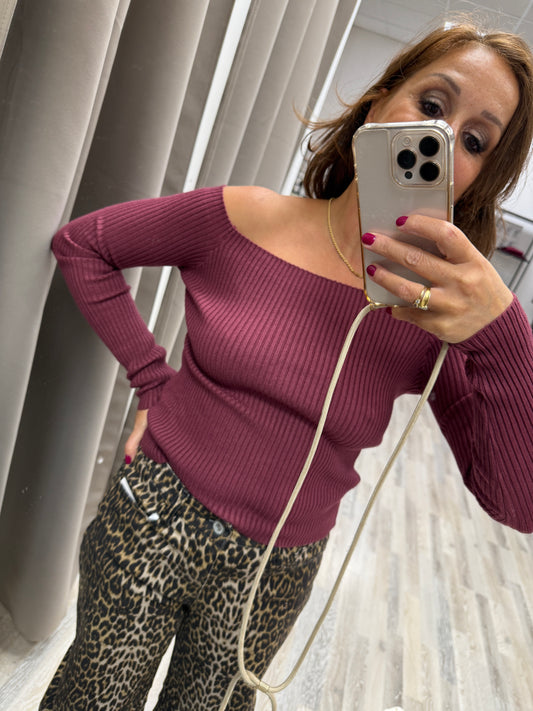 Maglia scollo shiffer Susy Mix Vino