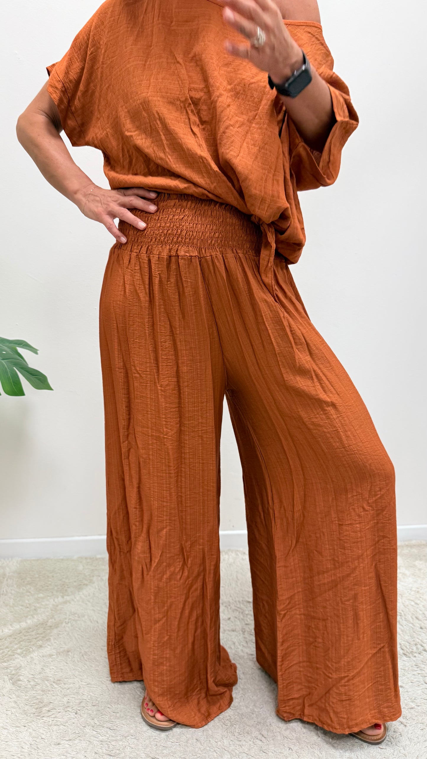 Pantaloni palazzo Extasy arancio