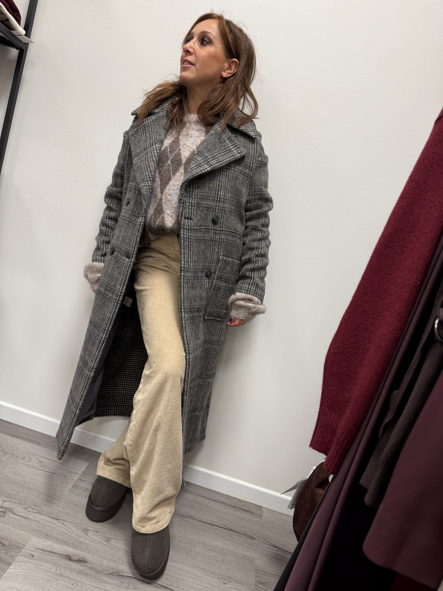 Cappotto Principe di Galles Over Grigio HaveOne