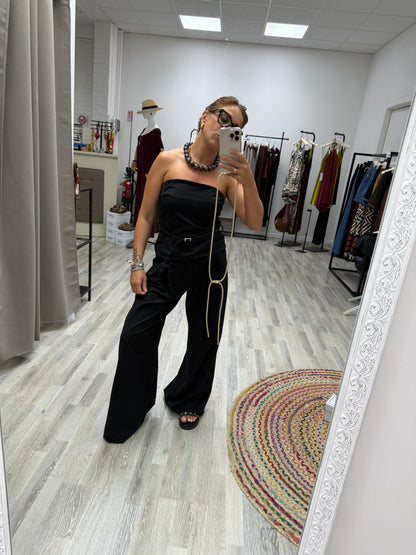 My D Completo nero con Top e Pantalone Palazzo