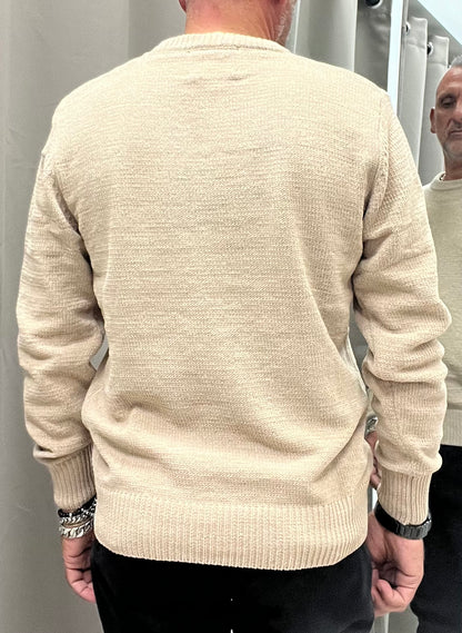 Gianni Lupo Pullover Uomo in Ciniglia Beige