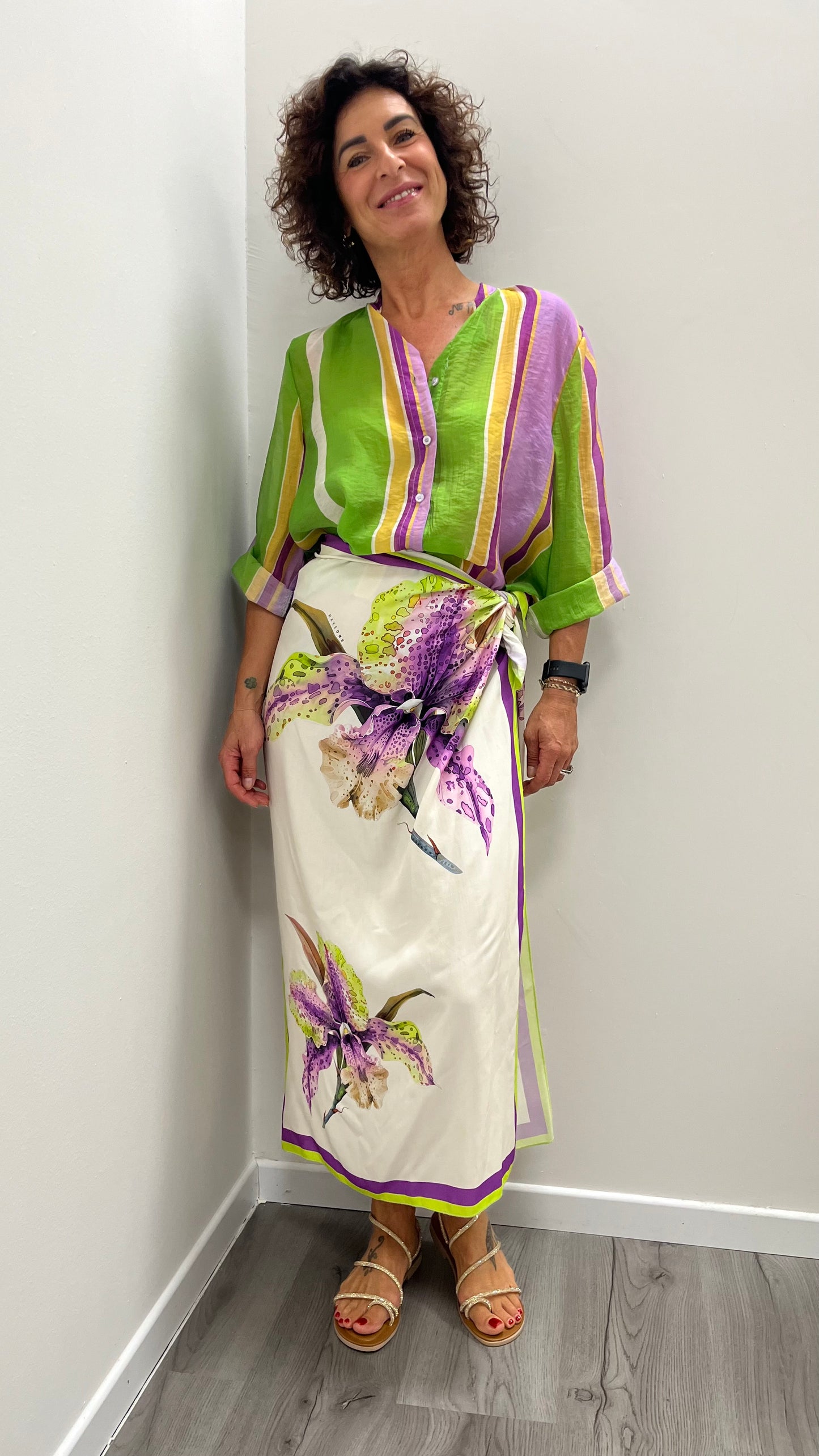 Gonna pareo lunga orchidea  viola Haveone art. GVS-Q281
