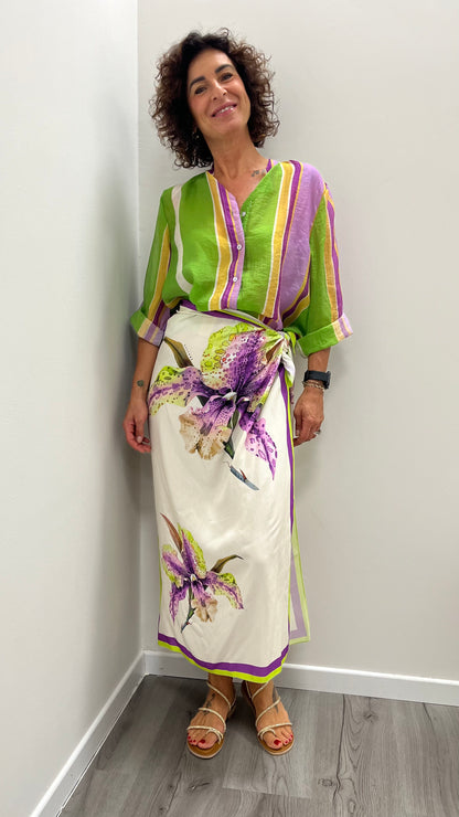 Gonna pareo lunga orchidea  viola Haveone art. GVS-Q281