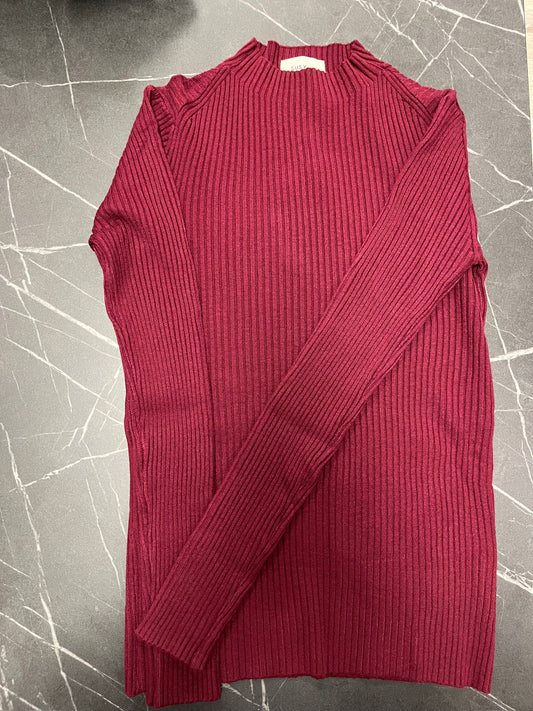 Maglia a Costine con Collo a Lupetto Susy Mix Bordeaux