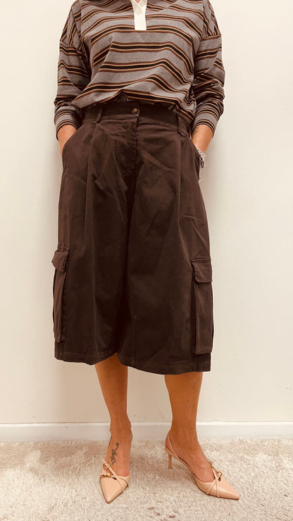 Bermuda cargo donna cioccolato My-d