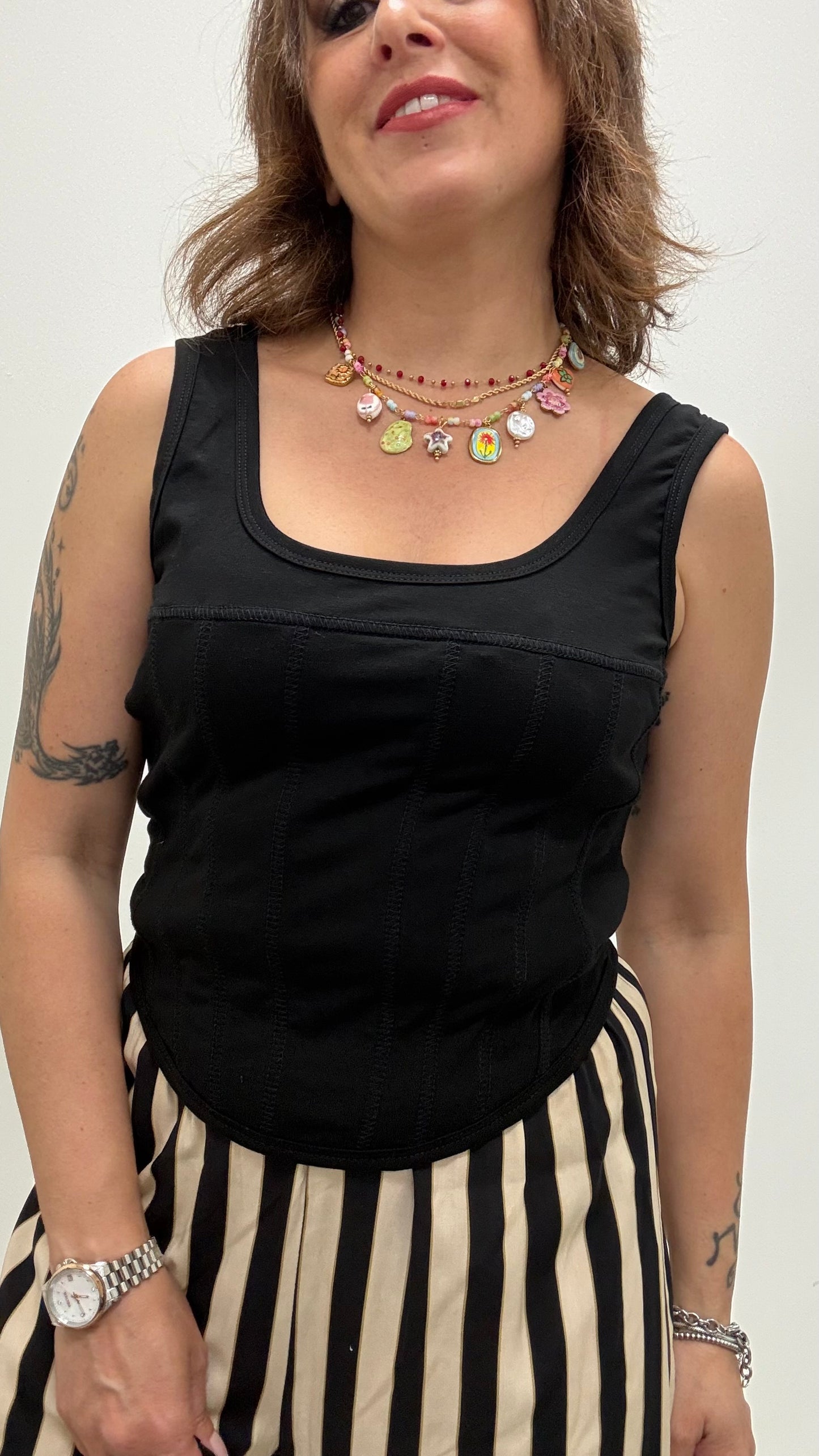 Top canotta bustier Haveone nero
