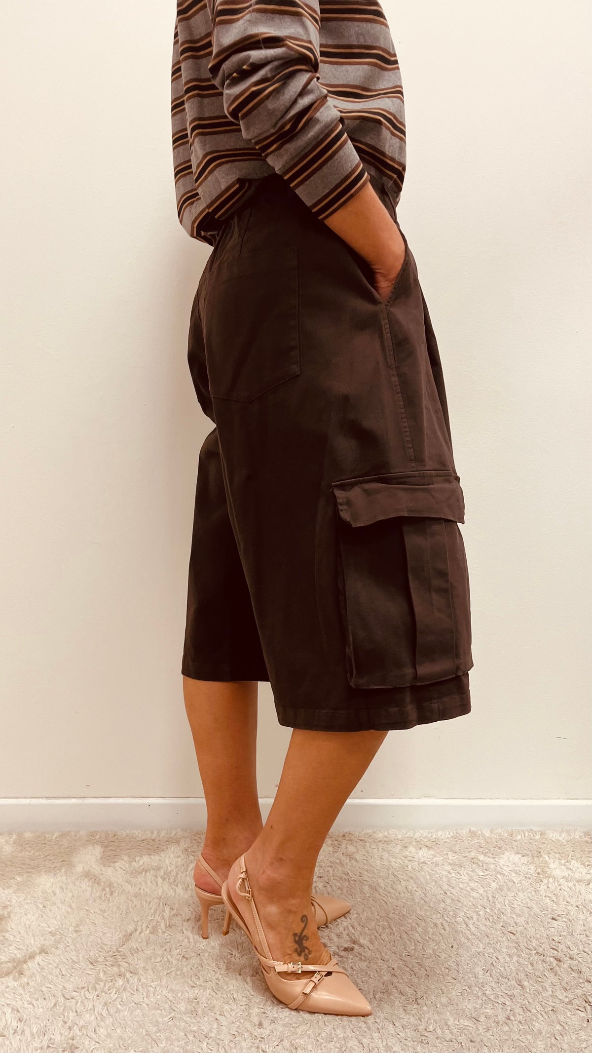 Bermuda cargo donna cioccolato My-d