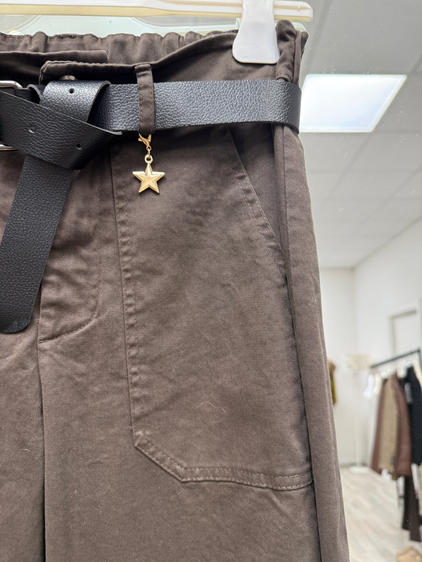 Pantaloni ovetto con cintura moro Susy Mix